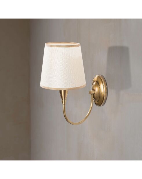 Applique murale Pardo en métal bronze antique et tissu - H.31 cm