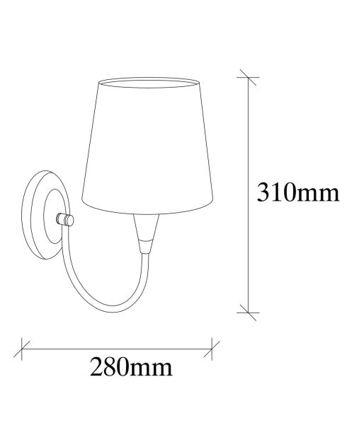 Applique murale Pardo en métal bronze antique et tissu - H.31 cm