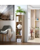 Estante de almacenamiento Cases 4, decoración de madera clara, H.122 cm