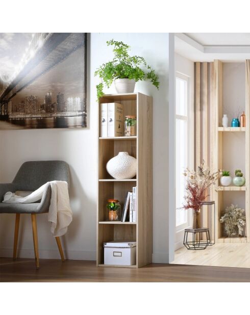 Cases 4 opbergplank met licht houten decor - H.122 cm