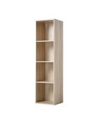 Estante de almacenamiento Cases 4, decoración de madera clara, H.122 cm