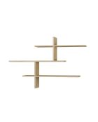 Étagère murale Leo suspendue dorée - L.123 cm