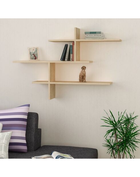 Étagère murale Leo suspendue dorée - L.123 cm