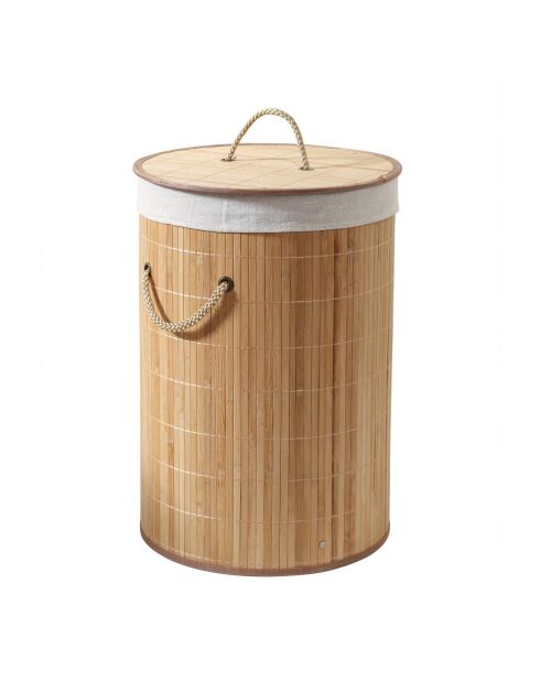 Panier à linge Ysa rond en bambou 60 L - H.50 cm