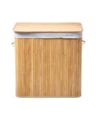 Panier à linge Ysa 150 L en bambou 3 compartiments - H.60 cm