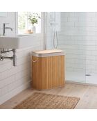 Panier à linge Ysa 150 L en bambou 3 compartiments - H.60 cm