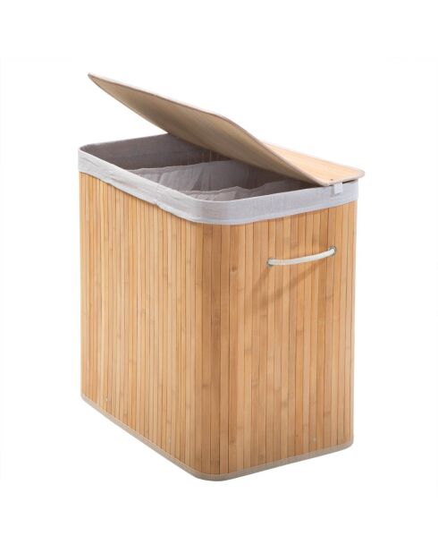 Panier à linge Ysa 150 L en bambou 3 compartiments - H.60 cm