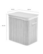 Panier à linge Ysa 150 L en bambou 3 compartiments - H.60 cm