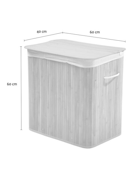 Panier à linge Ysa 150 L en bambou 3 compartiments - H.60 cm