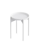 Tavolino Cole con piano rotondo in metallo bianco - H.57 cm