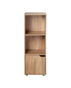 Armario Modu de 3 compartimentos con puerta decorativa de madera marrón claro