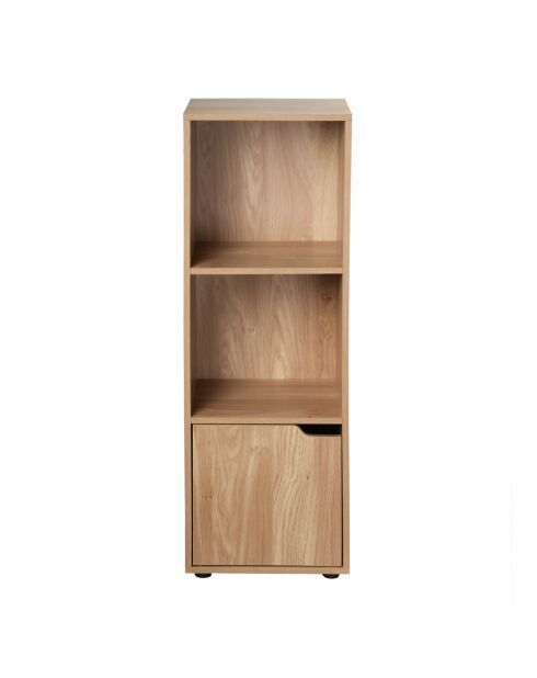 Armario Modu de 3 compartimentos con puerta decorativa de madera marrón claro