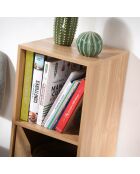 Armario Modu de 3 compartimentos con puerta decorativa de madera marrón claro