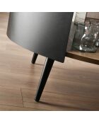 Tavolino rotondo Eklo a 2 livelli con fianchi in metallo nero - D.80 cm