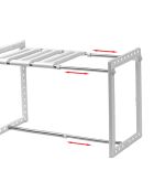 Étagère 1 niveau sous évier extensible blanche - L.38 à 65 cm