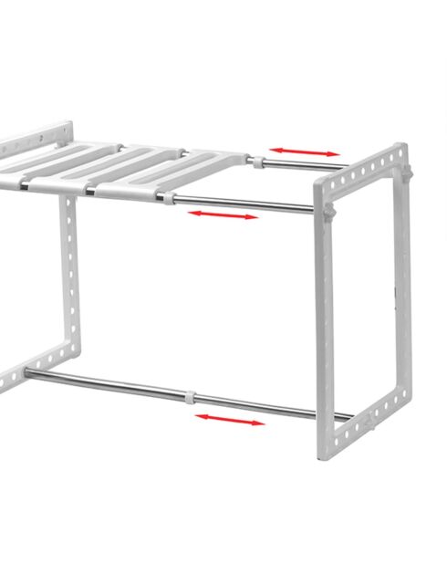 Étagère 1 niveau sous évier extensible blanche - L.38 à 65 cm