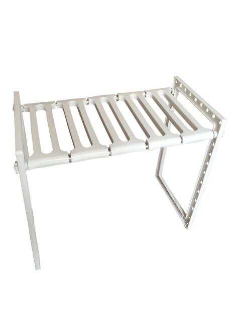Étagère 1 niveau sous évier extensible blanche - L.38 à 65 cm