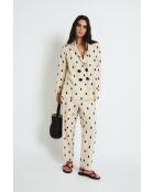 Beigefarbene Icon Bordado Leinenjacke