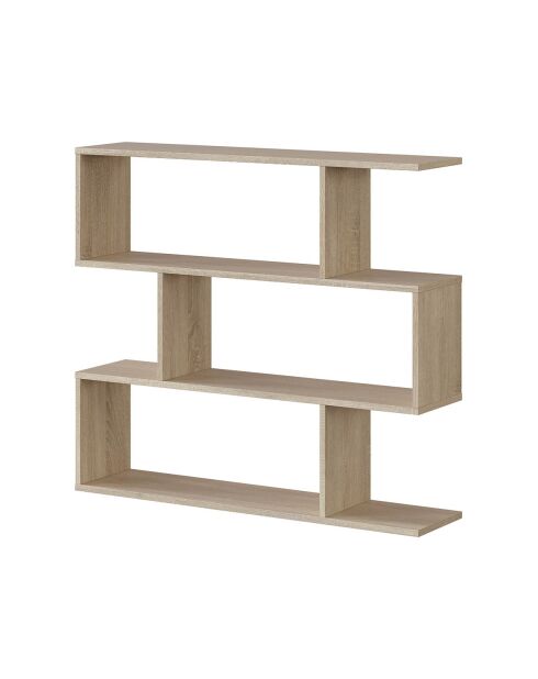 Athena Regal mit 3 Ebenen in hellem Holzdekor - L.110 cm