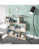 Athena plank met 3 niveaus, licht houten decor - L.110 cm