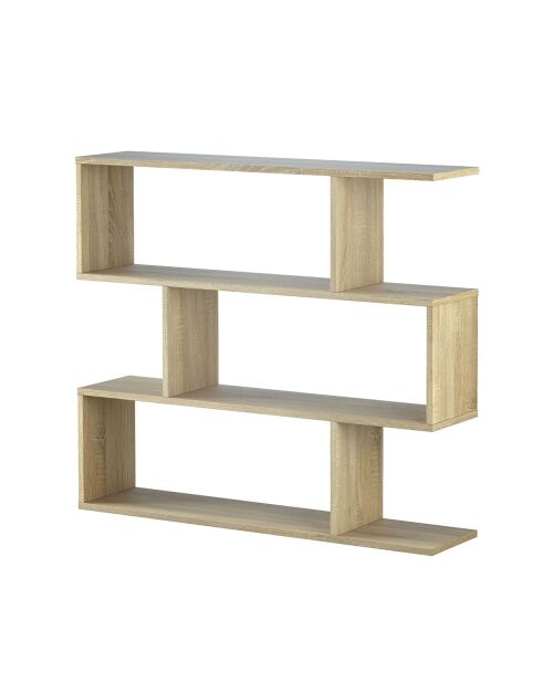 Athena plank met 3 niveaus, licht houten decor - L.110 cm