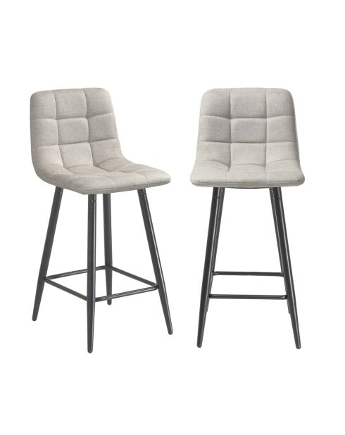 Tabourets Sia rembourrés en tissu chiné beiges, lot de 2 - H.94 cm
