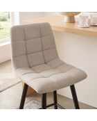 Hocker Sia, gepolstert mit beigem meliertem Stoff, 2er-Set, H.94 cm