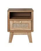Chevet Palmo 1 tiroir façade rotin et 1 niche - L.39 cm