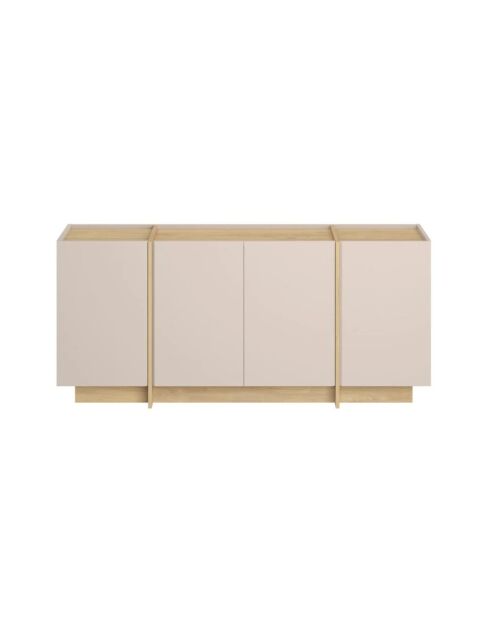 Credenza a 4 ante in onice con decoro in cachemire e rovere - L.180 cm