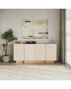 Credenza a 4 ante in onice con decoro in cachemire e rovere - L.180 cm