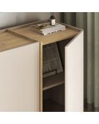Credenza a 4 ante in onice con decoro in cachemire e rovere - L.180 cm
