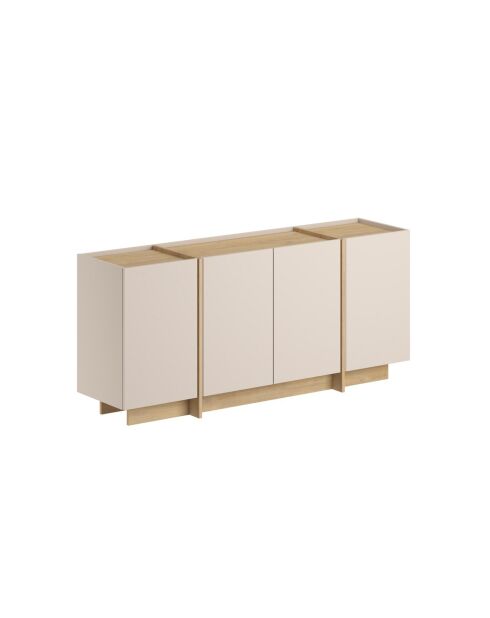 Credenza a 4 ante in onice con decoro in cachemire e rovere - L.180 cm