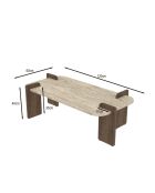 Tavolino rettangolare Elia con bordi arrotondati nei colori legno chiaro e legno scuro - L.120 cm