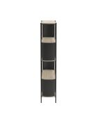 Estante alto Eklo de 5 niveles con efecto madera y laterales de metal negro, H.174 cm