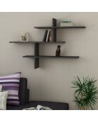 Estantería colgante de pared negra Leo - L.123 cm