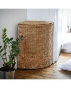 Panier à linge d'angle en jacinthe d'eau - H.66 cm