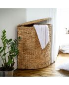 Panier à linge d'angle en jacinthe d'eau - H.66 cm