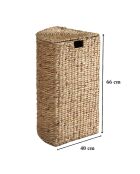 Panier à linge d'angle en jacinthe d'eau - H.66 cm