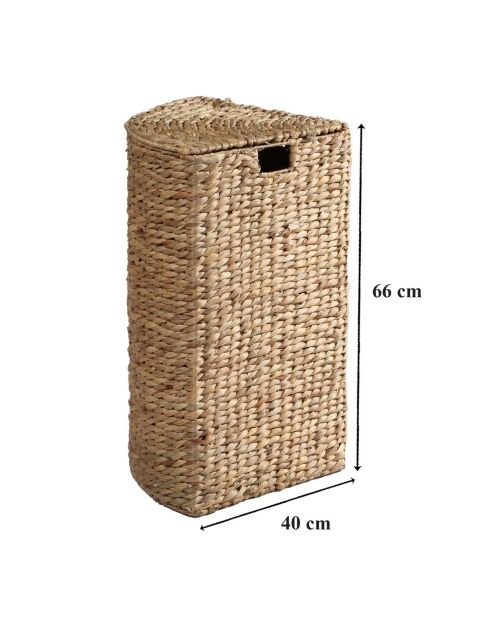 Panier à linge d'angle en jacinthe d'eau - H.66 cm