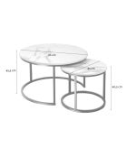 Set di 2 tavolini da caffè a incastro Lenny rotondi nei colori bianco e nero - L.70 cm
