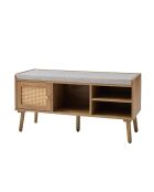 Banco de zapatos Palmo de 1 puerta con parte delantera de ratán - L.100 cm