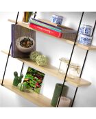 Étagère murale 4 niveaux décor bois - L.60 cm