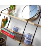 Étagère murale 4 niveaux décor bois - L.60 cm