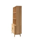 Bücherregal Ernest mit 2 Schiebetüren hellbraunes Holzdekor - H.158 cm