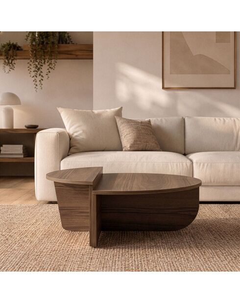 Lot de 2 tables basses Orion décor bois foncé - L.90 cm