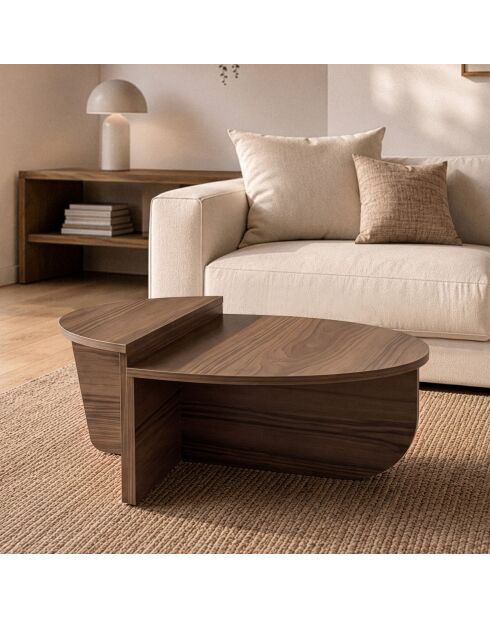 Lot de 2 tables basses Orion décor bois foncé - L.90 cm