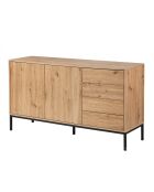 Aparador Lenny con 2 puertas y 4 cajones, decoración en madera, L.140 cm