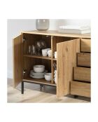 Aparador Lenny con 2 puertas y 4 cajones, decoración en madera, L.140 cm