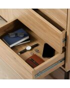 Aparador Lenny con 2 puertas y 4 cajones, decoración en madera, L.140 cm