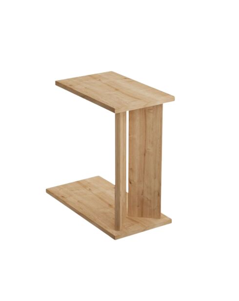 Bout de canapé Lun avec tablette décor bois clair